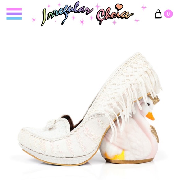 Irregular Choice Shoes - Rare Irregular Choice swan lake fringe shimmer sequins glitter heels